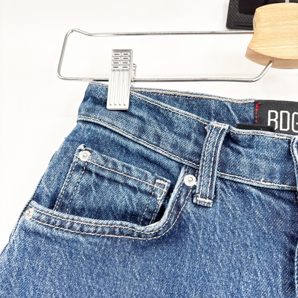 BDG UO Womens A-Wide High Rise Raw Hem Wide Barrel Leg Blue Denim Jeans Size 24 - Picture 3 of 7